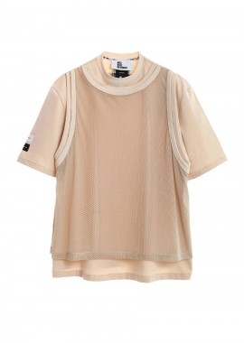 Mod Wave Movement MWM Oversize Net Layered Ανδρικό T-Shirt - Μπεζ-MW092020347-BEIGE