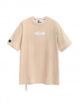 Mod Wave Movement Regular Tee Cords Back Unisex T-Shirt - Μπεζ-MW092020358-BEIGE