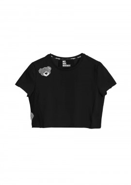 MOD WAVE MOVEMENT Γυναικείο Cropped Top - Μαύρο -MW092020437-BLACK