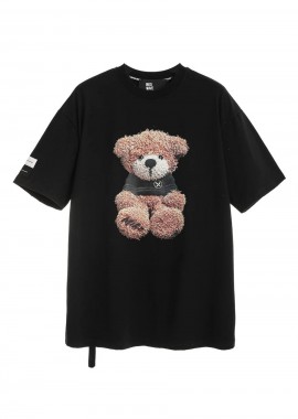 MOD WAVE MOVEMENT Unisex Oversized T-Shirt - Μαύρο -MW092020447-BLACK