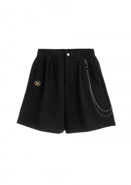 MOD WAVE MOVEMENT Unisex Βερμούδα Knit Chain Detail - Μαύρο-MW092040346-BLACK