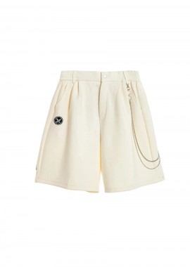 OD WAVE MOVEMENT Unisex Βερμούδα Knit Chain Detail - Μπεζ-MW092040346-BEIGE