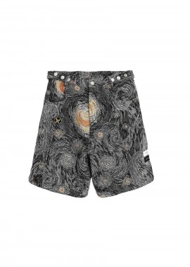 Mod Wave Movement - MOD WAVE MOVEMENT Unisex Denim Tapestry Βερμούδα - Μαύρη-MW092040380-BLACK