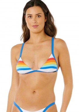 Rip Curl Surf Stripe Fixed Γυναικείο Τρίγωνο Bikini Top - Πολύχρωμο-0VYWSW-WHITE