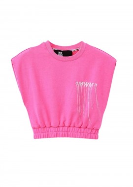MOD WAVE MOVEMENT T Shirt BLACK CAPSULE WOMAN CROPPED SWEATSHIRT 001 - Ροζ-MW072010570-PINK