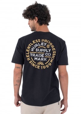 HURLEY Ανδρικό T-Shirt Organic Militia - ΜΑΥΡΟ-MTSAU25MIL-BLACK
