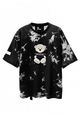MOD WAVE MOVEMENT Teddy Unisex Tie Dye T-Shirt - Black-HW082020640-BLACK