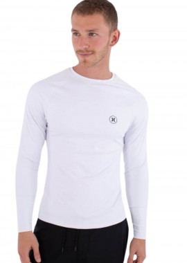 HURLEY Ανδρικό Rashguard Slim Fit Icon Circle Μακρυμάνικο - Λευκό-MLEU00003-WHITE