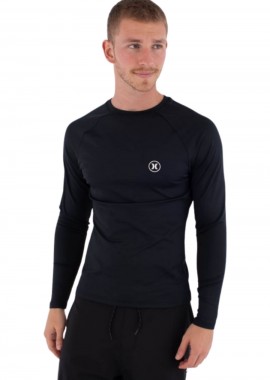HURLEY - HURLEY Ανδρικό Rashguard Slim Fit Icon Circle Μακρυμάνικο - Μαύρο-MLEU00008-BLACK