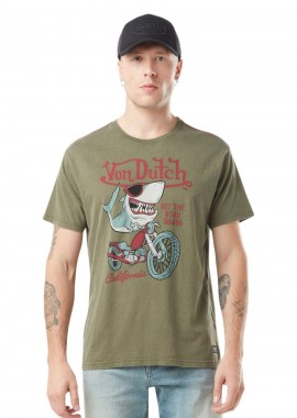 VON DUTCH T-SHIRT ΑΝΤΡΙΚΑ VD/1/TR/SHARK/K - KHAKI-VD/1/TR/SHARK/K-KHAKI