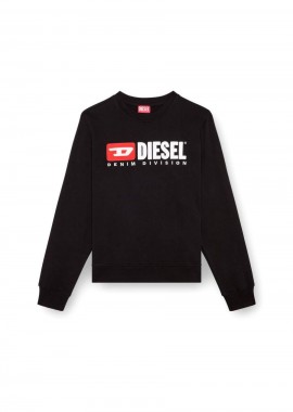 DIESEL Φούτερ λαιμόκοψη S-BOXT-DIV - ΜΑΥΡΟ-A15753-0GEAD-9XX-BLACK