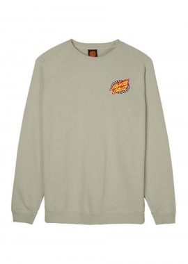 SANTA CRUZ Φούτερ λαιμόκοψη Oval Check Flame Crew - Γκρι-SCA-CRW-1456-GREY