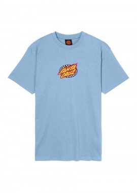 SANTA CRUZ - SANTA CRUZ T-Shirts Oval Check Flame Front T-Shirt - Γαλάζιο-SCA-TEE-11404-LIGHT BLUE