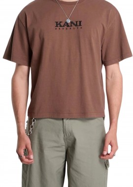 KARL KANI - KARL KANI Retro Stencil Boxy T-Shirt - Καφέ-KM262-041-BROWN