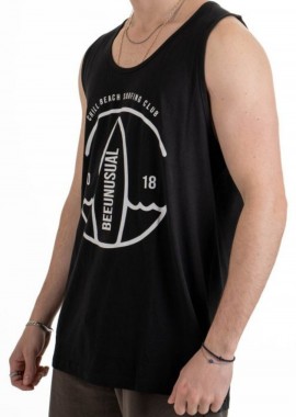 BEE UNUSUAL Αμάνικες Μπλούζες Chill Beach Surf Club Tank Top - BLACK-AT-260710-BLACK