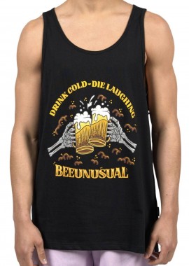 BEE UNUSUAL Αμάνικες Μπλούζες Drink Cold-Die Laughing Tank Top - BLACK-AT-260714-BLACK