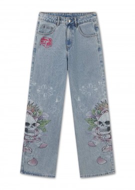 ED HARDY Jeans CHERRY SKULL SIDE PRINT JEANS - -ED5892