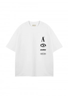 ANOTHER COTTON LAB Coffee and Workout Oversized T-Shirt - Λευκό-PD00003454-WHITE