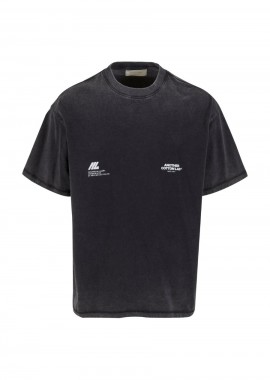 ANOTHER COTTON LAB Another Signature Washed Oversized T-Shirt - Μαύρο-PD00006890-BLACK