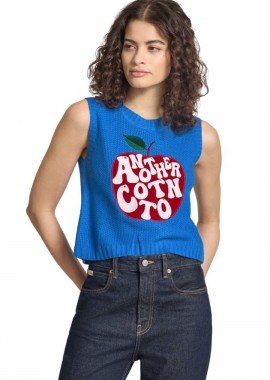 Another Cotton Lab - ANOTHER COTTON LAB Γυναικείο Apple WMN Knit Vest - Μπλε-PD00013225-BLUE