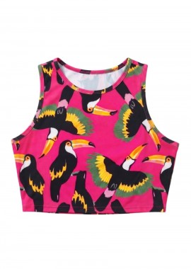 ILLUSION RT - ILLUSION RT Αθλητικά Μπουστάκια CROP TANK TOP - PINK-CROP TANK TOP-PINK