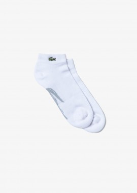 LACOSTE - Lacoste ανδρικές κάλτσες μονόχρωμες με κεντημένο λογότυπο και jacquard contrast print - RA4188 Λευκό