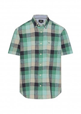 Camel Active ανδρικό κοντομάνικο πουκάμισο button down με τσέπη και κεντημένο monogram Regular Fit - C261-409261-7S61 Πράσινο
