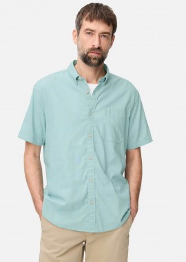 CAMEL ACTIVE - Camel Active ανδρικό κοντομάνικο πουκάμισο button down με τσέπη και κεντημένο monogram Regular Fit - C261-409256-7S56 Πράσινο Aqua