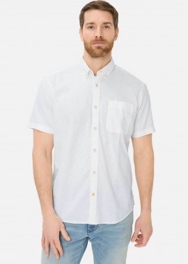 CAMEL ACTIVE - Camel Active ανδρικό κοντομάνικο πουκάμισο button down με τσέπη και κεντημένο monogram Regular Fit - C261-409256-7S56 Λευκό