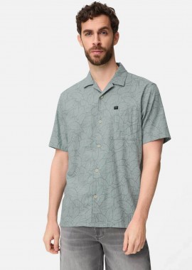 CAMEL ACTIVE - Camel Active ανδρικό κοντομάνικο πουκάμισο με leaf print και τσέπη με monogram Regular Fit - C261-409265-7S65 Γκρι Γαλάζιο