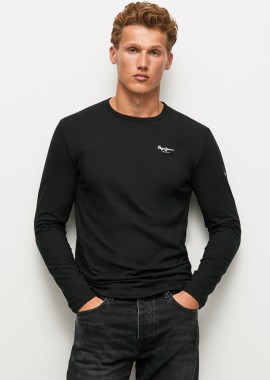 PEPE JEANS - Pepe Jeans ανδρική μπλούζα μονόχρωμη με logo print