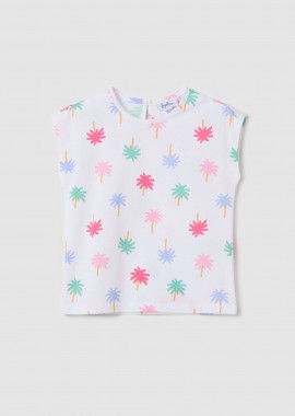 OVS βρεφική αμάνικη μπλούζα με floral print - 002361451 Λευκό