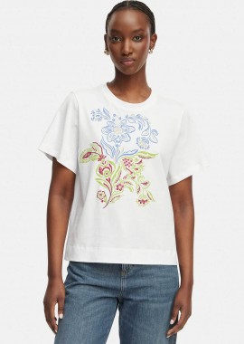 Emme by Marella γυναικείο T-shirt με δαντέλα στα μανίκια 