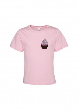Vero Moda παιδικό T-shirt βαμβακερό με patch - 10285292 Ροζ