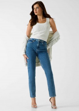 GUESS - Guess γυναικείο τζιν παντελόνι πεντάτσεπο Mom Fit - W2YA21D4NH5 Denim Blue