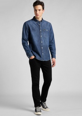 Lee ανδρικό τζιν παντελόνι πεντάτσεπο Slim Fit - L701HFAE Μαύρο