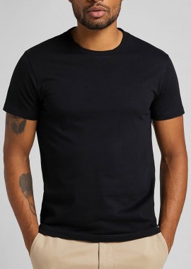 Lee® σετ ανδρικά T-shirt μονόχρωμα με στρογγυλή λαιμόκοψη και κοντό μανίκι (2 τεμάχια) - L680CMKW-** Μαύρο