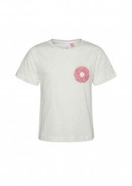 VERO MODA - Vero Moda παιδικό T-shirt με στρογγυλή λαιμόκοψη και κεντημένο σχέδιο με πούλιες (6-14 ετών) - 10285292 Λευκό