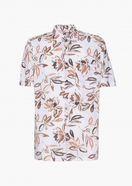 SEINSE - Seinse ανδρικό κοντομάνικο πουκάμισο με floral print - CE937SS 124 Λευκό