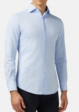BOGGI MILANO - Boggi Milano ανδρικό πουκάμισο μονόχρωμο Regular Fit - BO21C004102 Σιελ