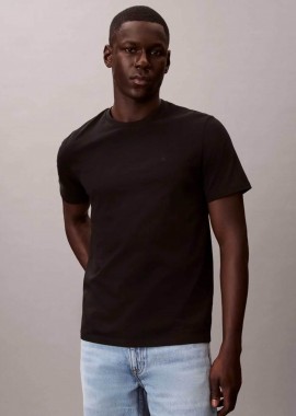 CALVIN KLEIN JEANS - Calvin Klein Jeans ανδρικό T-shirt μονόχρωμο με λογότυπο Regular Fit - LV04RD254G Μαύρο