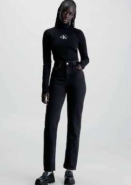 CALVIN KLEIN JEANS - CK Jeans γυναικείο ψηλόμεσο τζιν παντελόνι πεντάτσεπο Mom Fit - J20J222198 Μαύρο