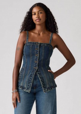 LEVI'S - Levi's® γυναικείο αμάνικο denim τοπ Slim Fit