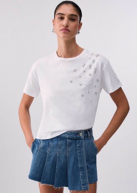 Liu Jo γυναικείο T-shirt με logo print Regular Fit - WA6238JS923 Λευκό
