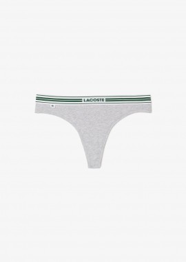LACOSTE - Lacoste γυναικείο εσώρουχο string brief με λογότυπο - 8F5198-00 Γκρι