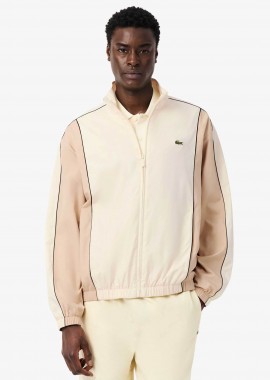 Lacoste ανδρικό αδιάβροχο jacket με διχρωμία και κεντημένο λογότυπο - BH1215 Μπεζ