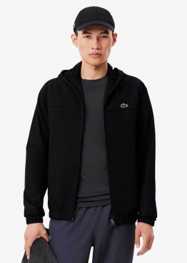Lacoste ανδρικό αδιάβροχο jacket με κουκούλα και λογότυπο Regular Fit - BH3466 Μαύρο