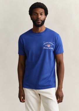 GANT - Gant ανδρικό T-shirt με graphic logo print Regular Fit - 2003394 Μπλε