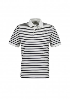 GANT - Gant ανδρική μπλούζα πόλο με ριγέ σχέδιο Regular Fit - 2014101 Λευκό