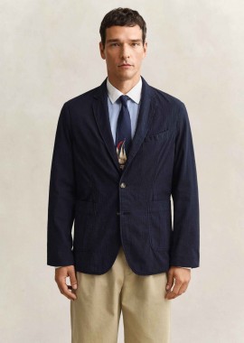 GANT - Gant ανδρικό σακάκι textured Regular Fit - 7706368 Μπλε Σκούρο